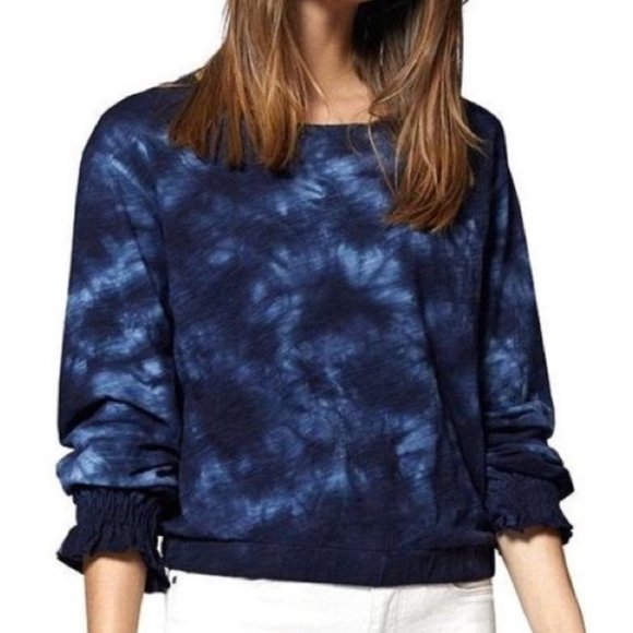 Like New Sanctuary Blue Life Tie-Dye Pullover, Ruffle Cuffs, Size Medium - Picture 1 of 8